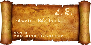 Lebovics Róbert névjegykártya